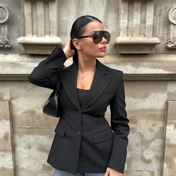 Tom Ford FT1211 01N Vladimir Sunglasses Shiny Black Aviator Frame, Green Lenses - Picture 4 of 13